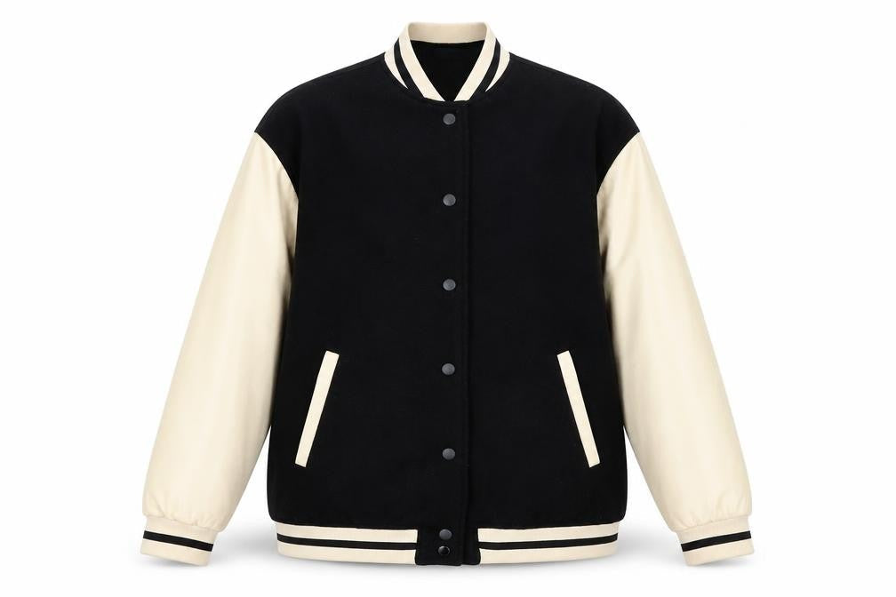 H&M Divided Men’s Black Varsity Jacket S Retro College Style