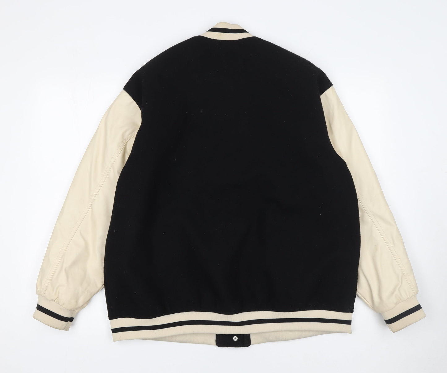 H&M Divided Men’s Black Varsity Jacket S Retro College Style