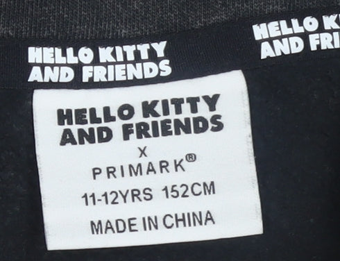 Primark Girls Black Hello Kitty Full Zip Fleece Sweatshirt 11-12 Years