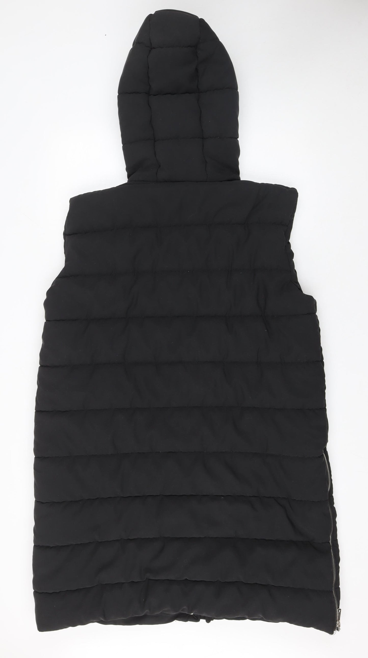 Rising Womens Black Hooded Puffer Waistcoat XL Sleeveless Mid-Length