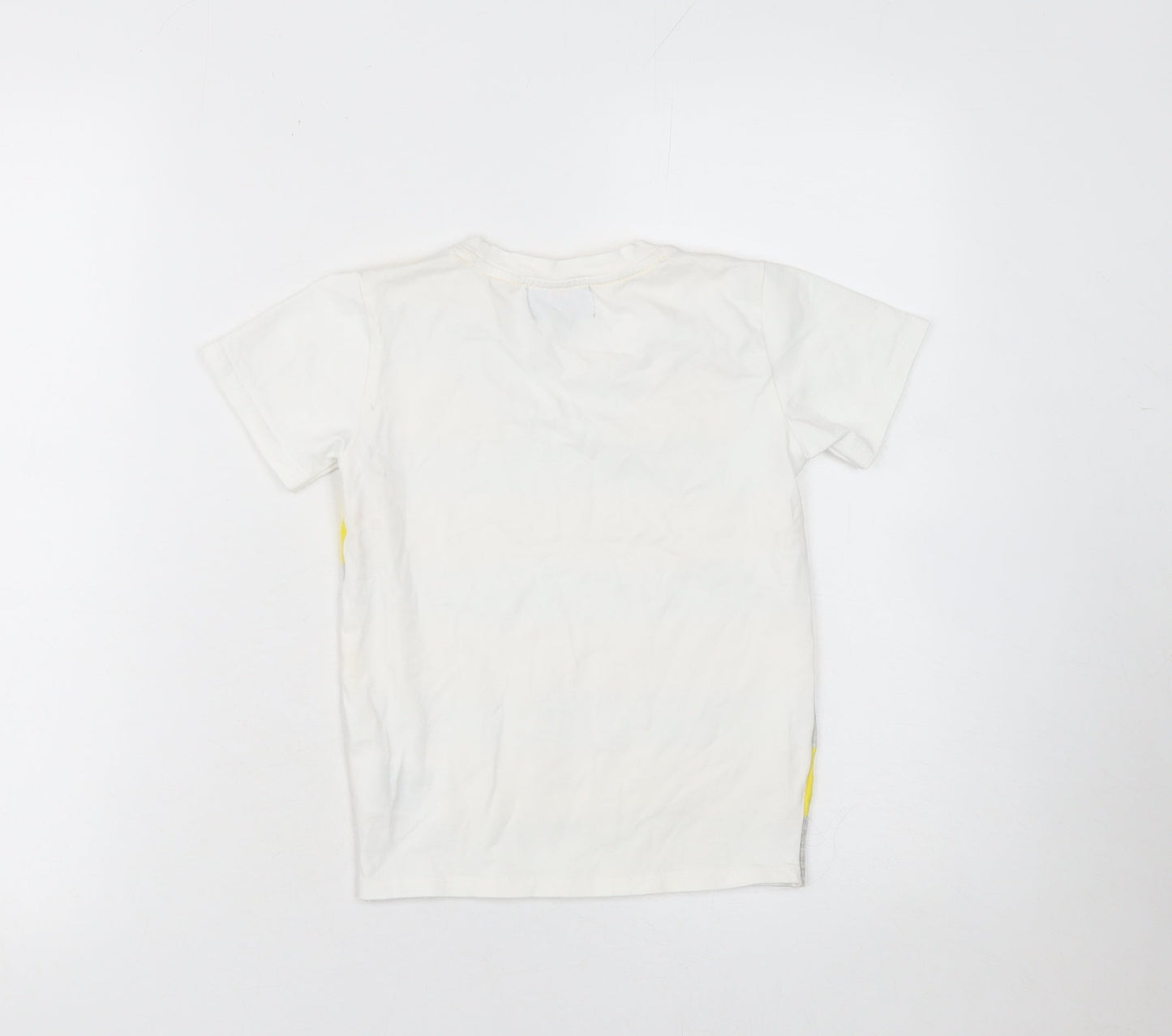 Bugatti Boys Yellow Grey Striped Cotton V-Neck Short Sleeve T-Shirt Size 6