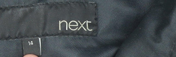 Next Womens Black Cotton Military Zip Jacket Size 14