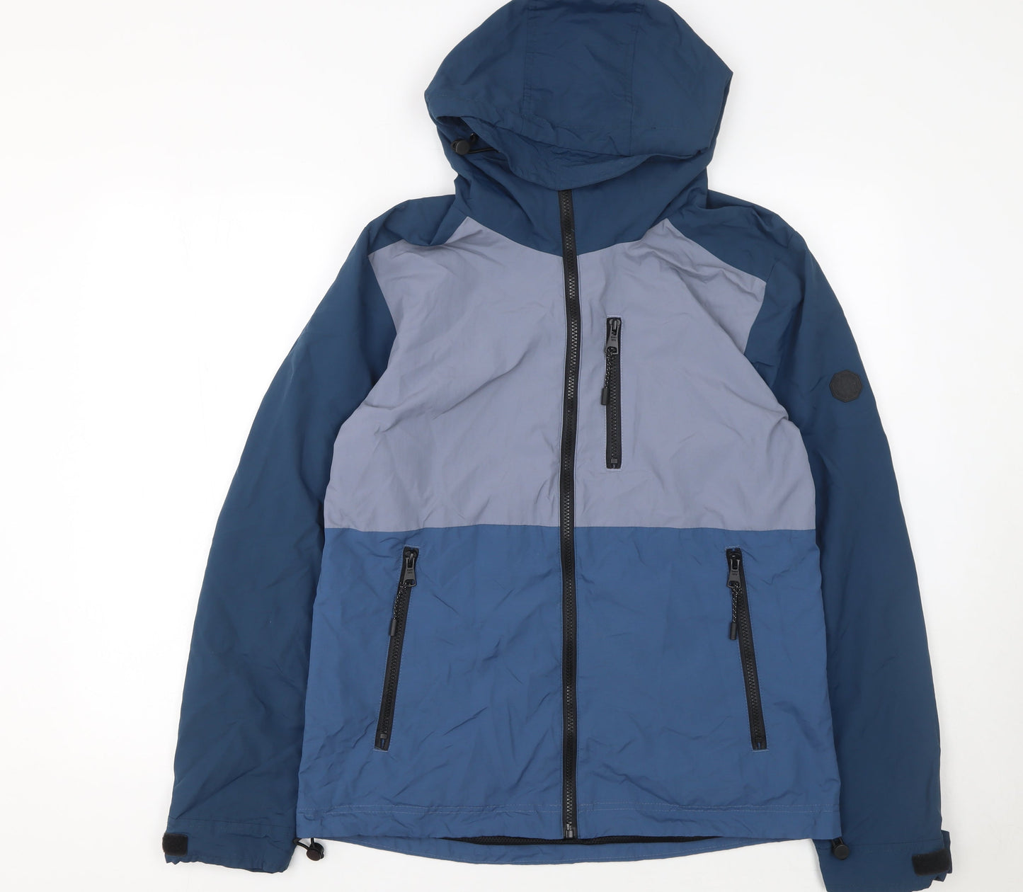 Matalan Men’s Blue Hooded Windbreaker Jacket Size S Lightweight