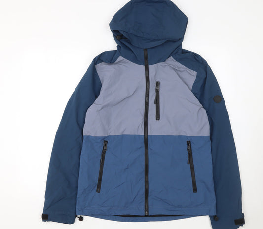 Matalan Men’s Blue Hooded Windbreaker Jacket Size S Lightweight