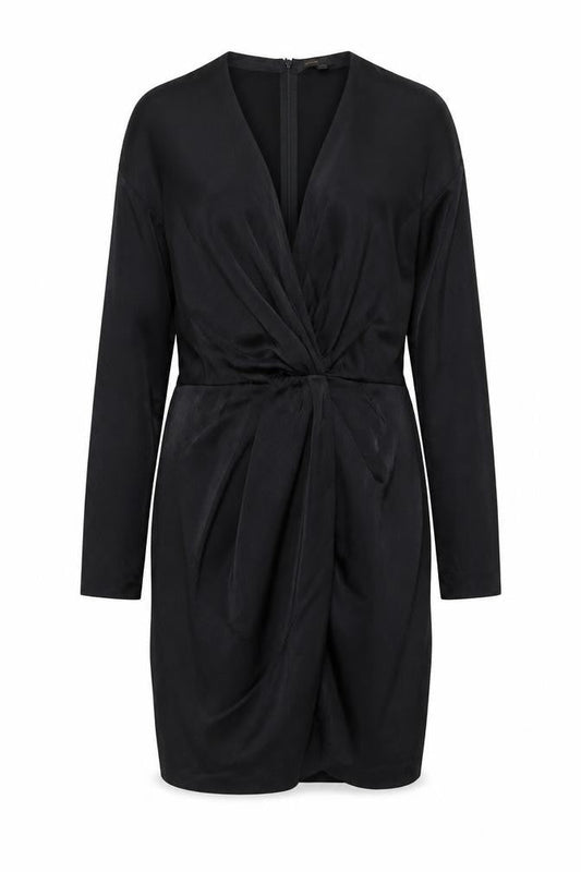 Maje Women’s Black Viscose Bodycon Ruched Party Dress Size 10