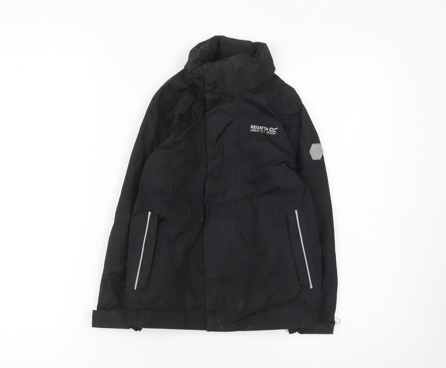 Regatta Boys Black Waterproof Puffer Jacket 5-6 Years Hooded Winter Coat