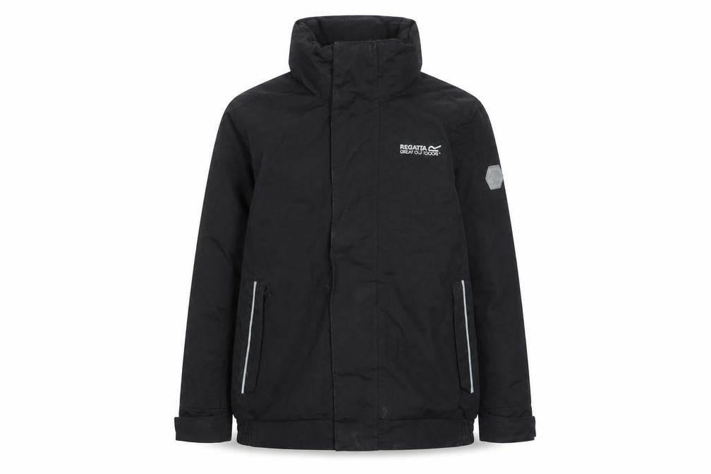 Regatta Boys Black Waterproof Puffer Jacket 5-6 Years Hooded Winter Coat