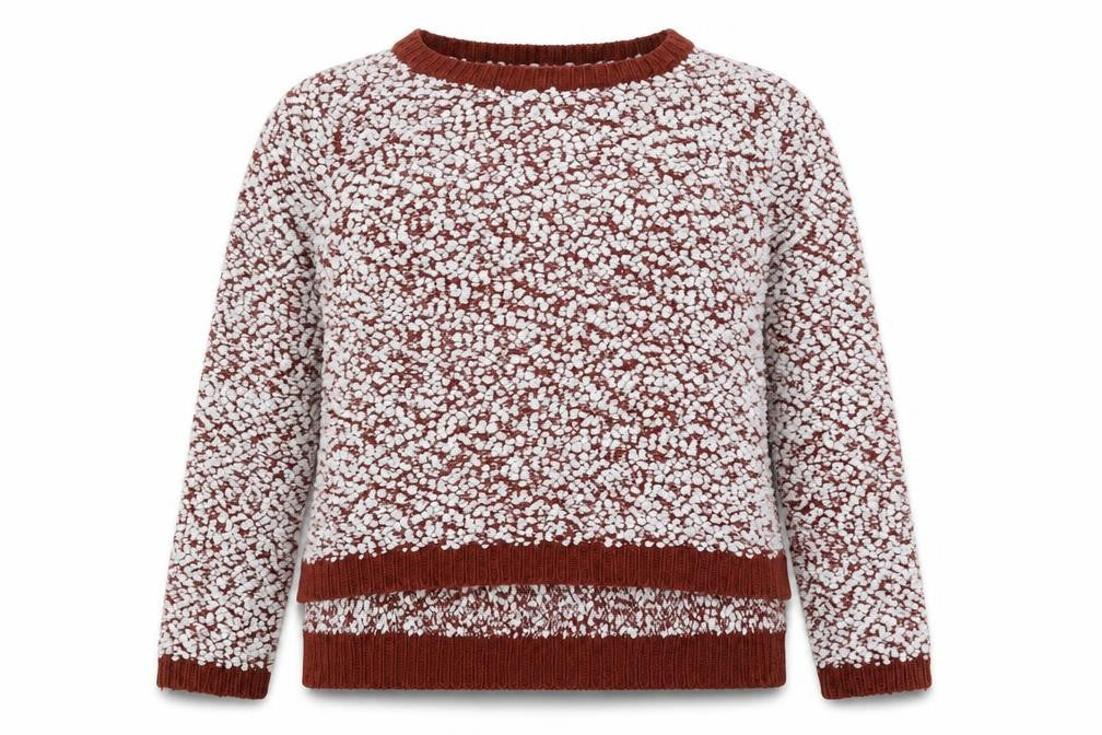 New Look Womens Brown White Textured Knit Jumper Size 18