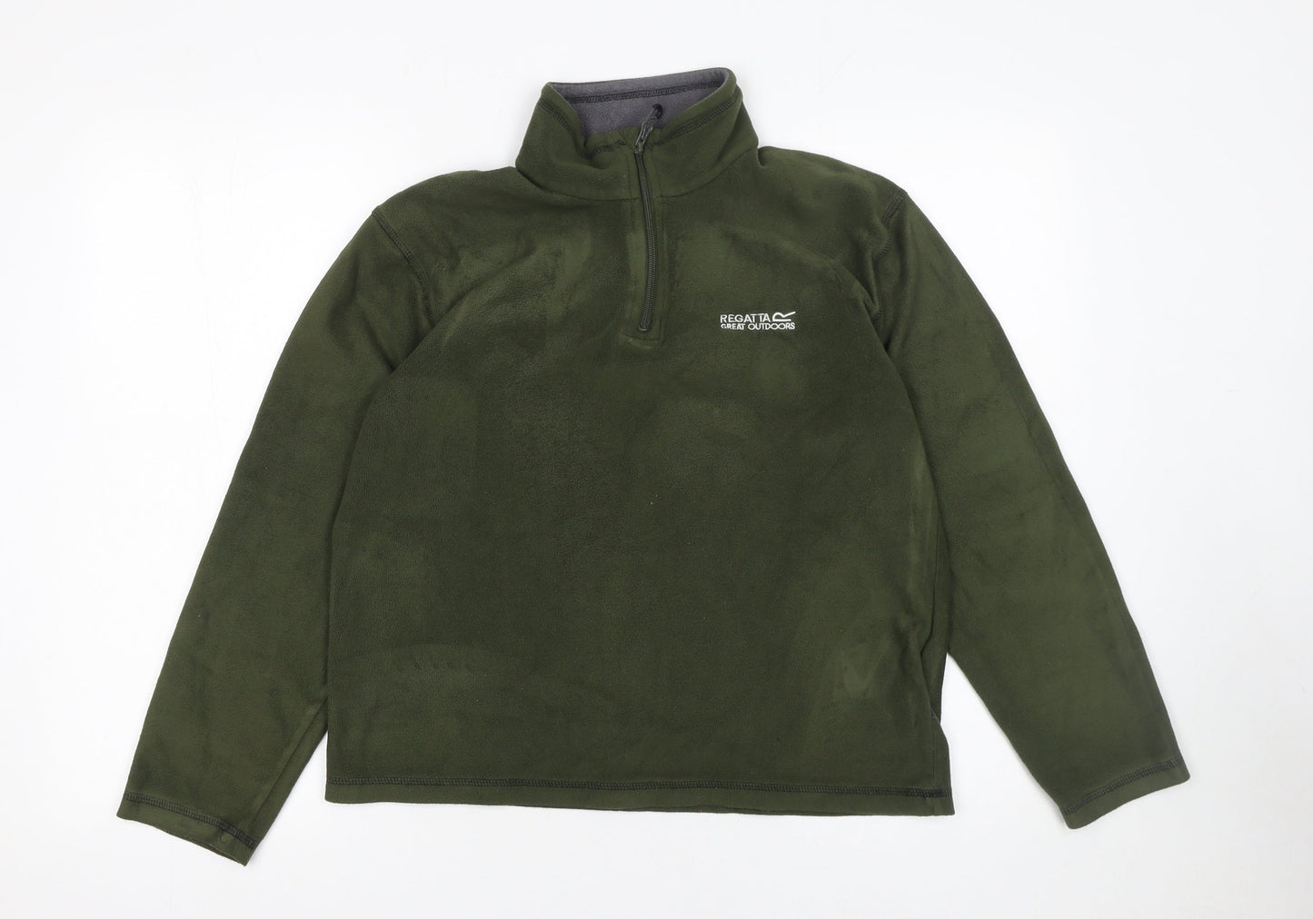 Regatta Men’s Green 1/4 Zip Fleece Sweatshirt Size S Outdoor Pullover