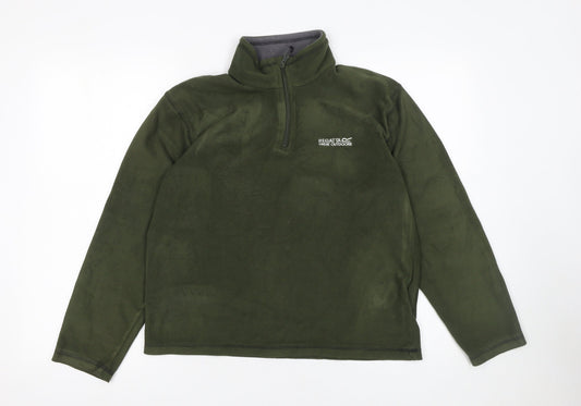 Regatta Men’s Green 1/4 Zip Fleece Sweatshirt Size S Outdoor Pullover