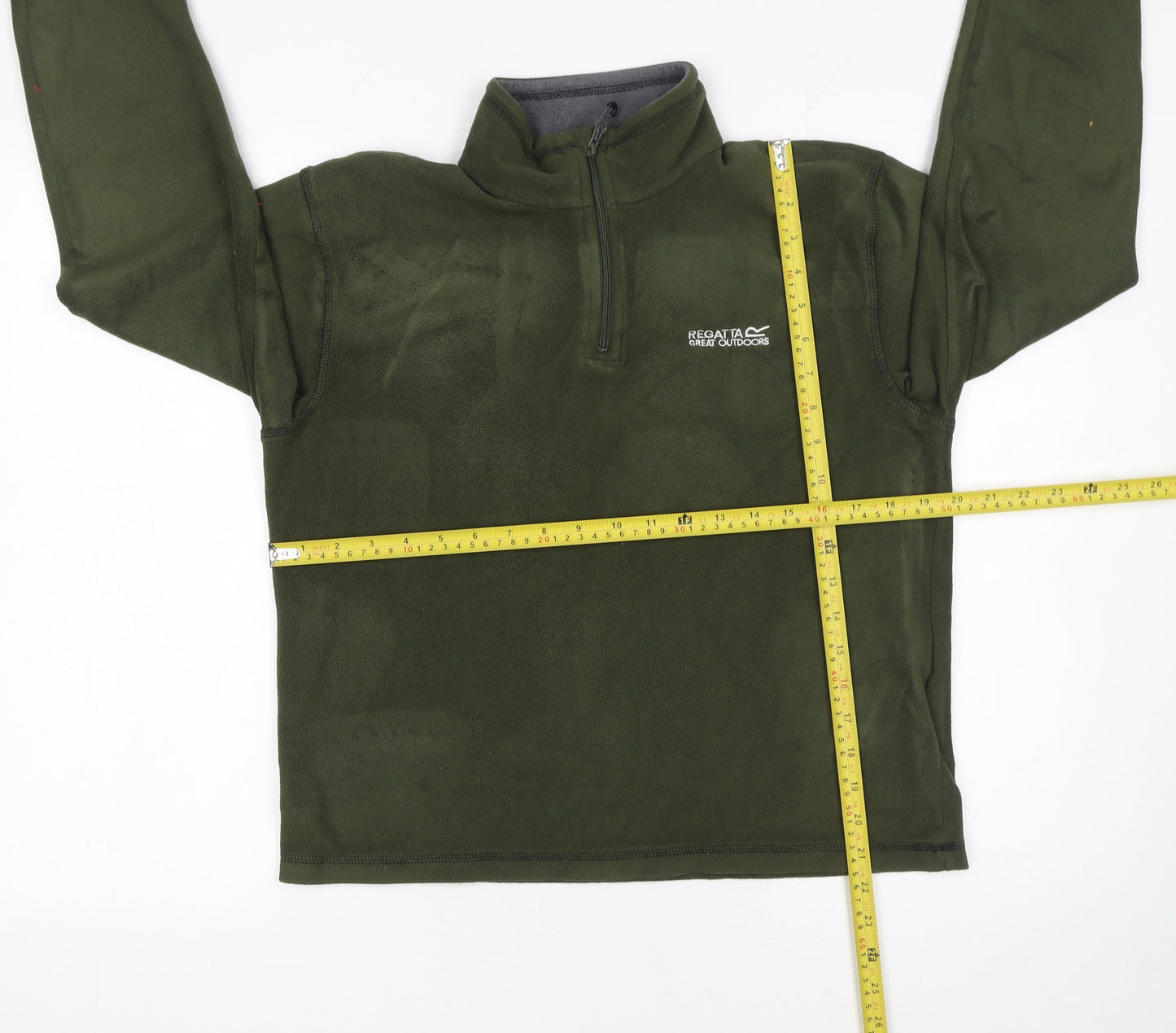 Regatta Men’s Green 1/4 Zip Fleece Sweatshirt Size S Outdoor Pullover