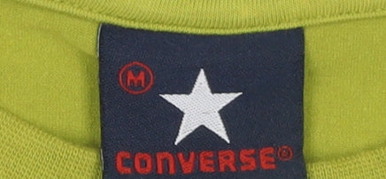 Converse Men's Green Long Sleeve Graphic Print T-Shirt Size M