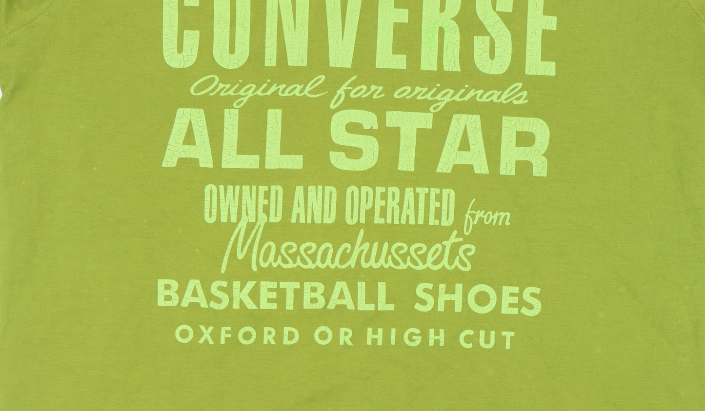 Converse Men's Green Long Sleeve Graphic Print T-Shirt Size M