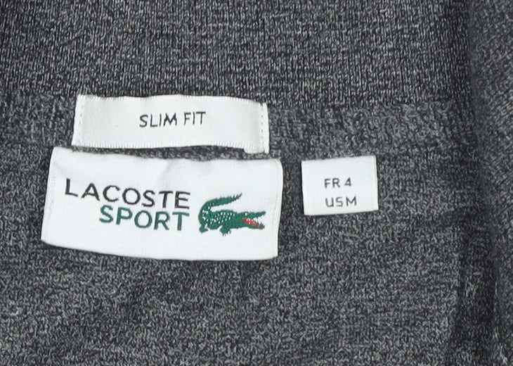 Lacoste Sport Men's Grey Long Sleeve Slim Fit Polo Shirt Size M