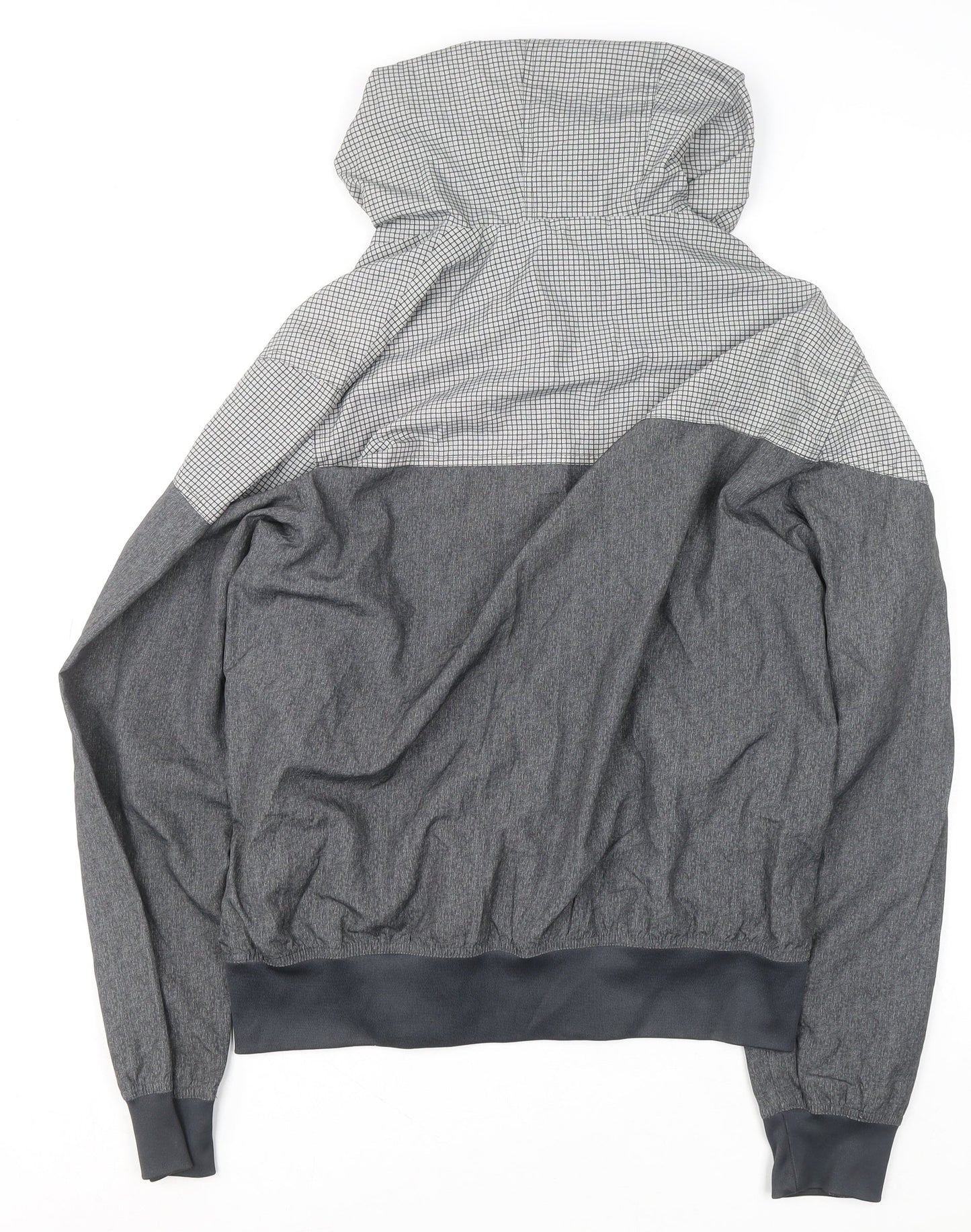 McKenzie Men’s Grey Full Zip Hoodie Size L with Check Design