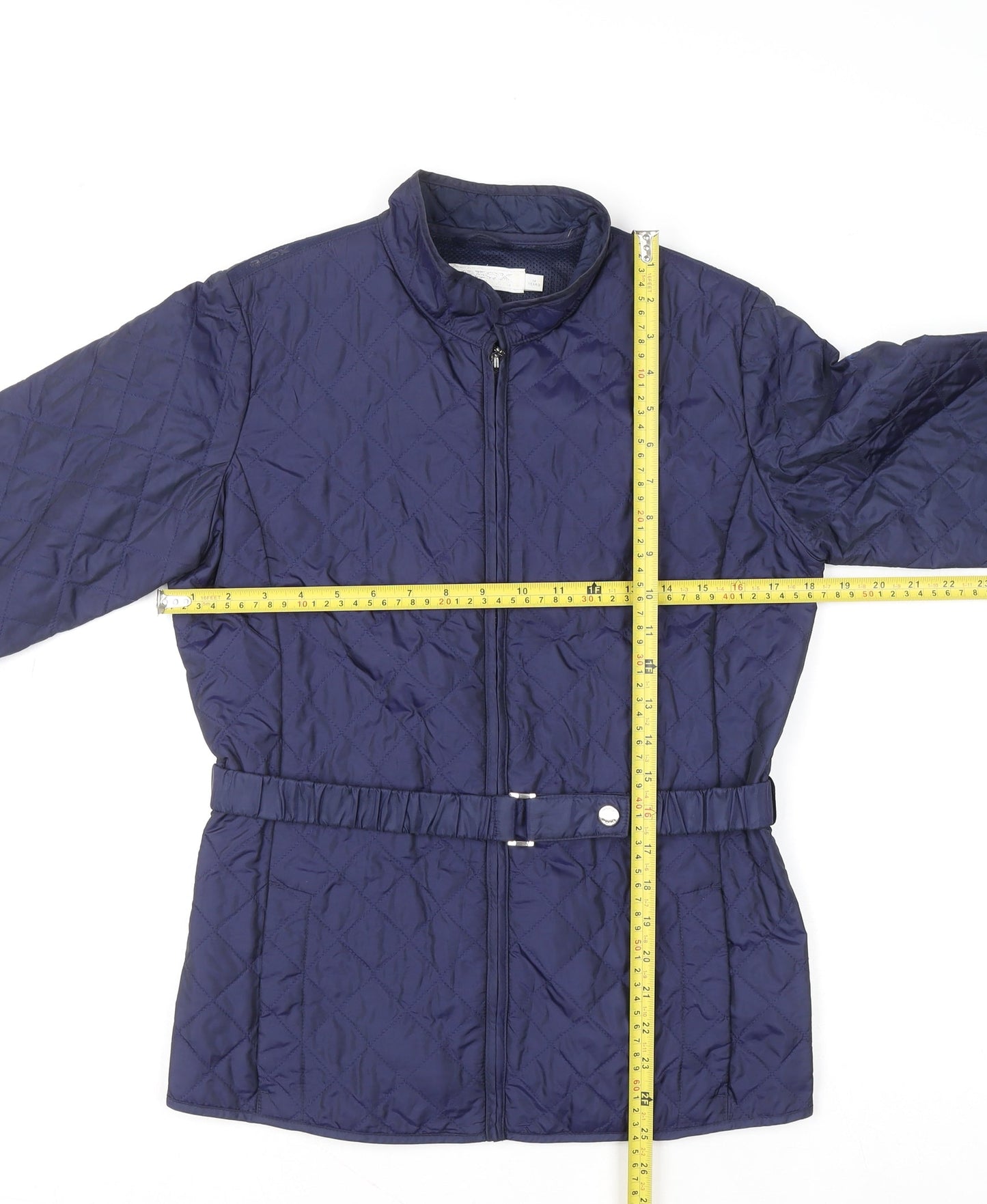 Geox Girls Blue Quilted Mid-Length Belted Jacket 14 Years