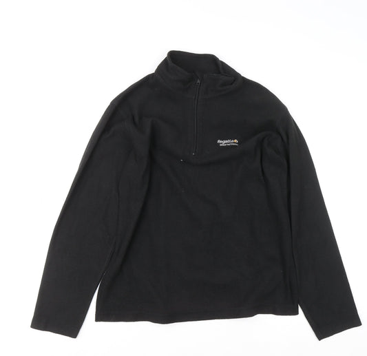 Regatta Women Black Fleece 1/4 Zip Pullover Sweatshirt UK 12