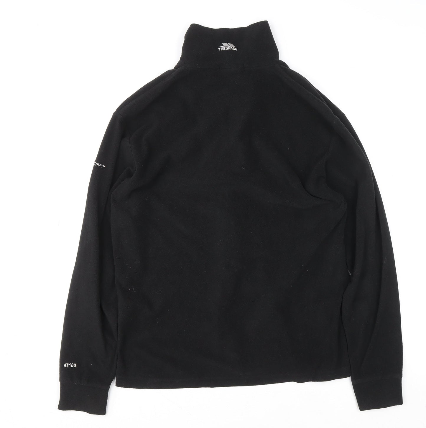 Trespass Mens Black Fleece 1/4 Zip Pullover Sweatshirt Size S