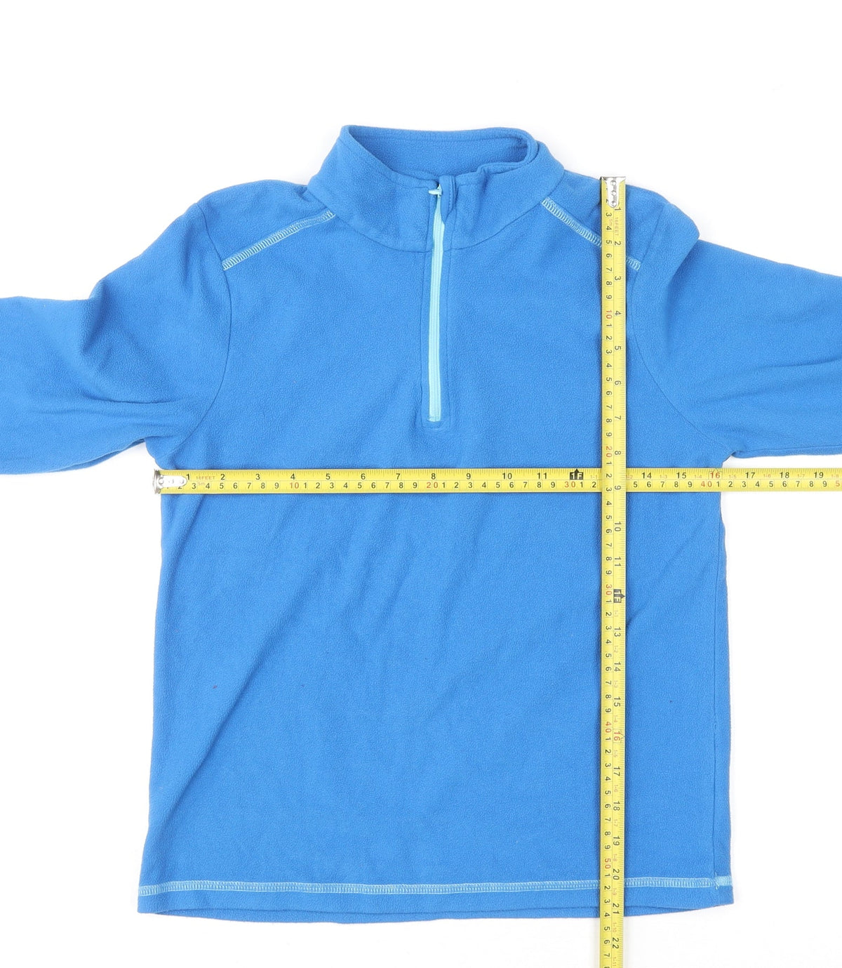 Crane Girls Blue Fleece 1/4 Zip Equestrian Sweatshirt 11-12 Years