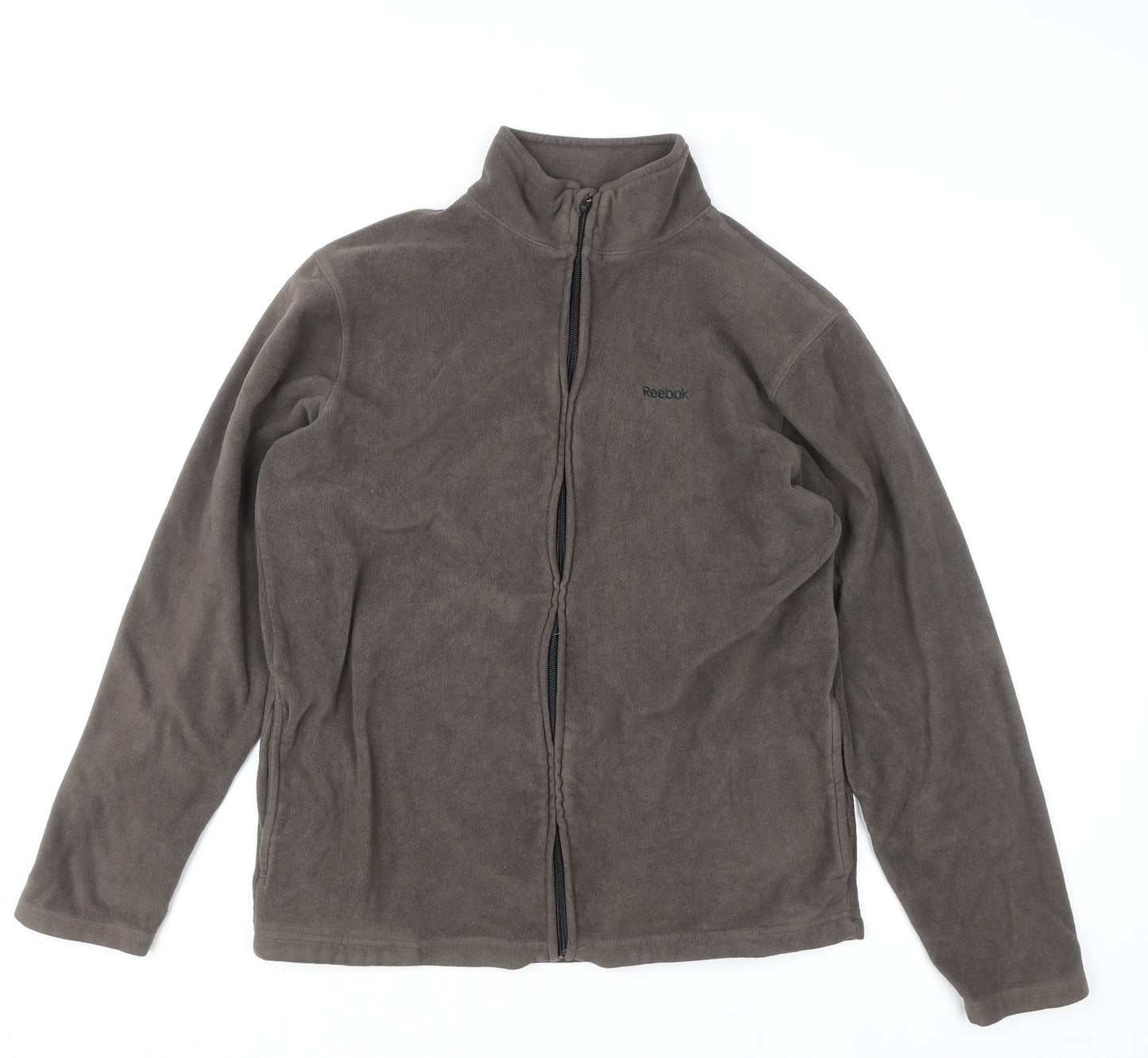 Reebok Men's Brown Full Zip Fleece Sweatshirt Size M