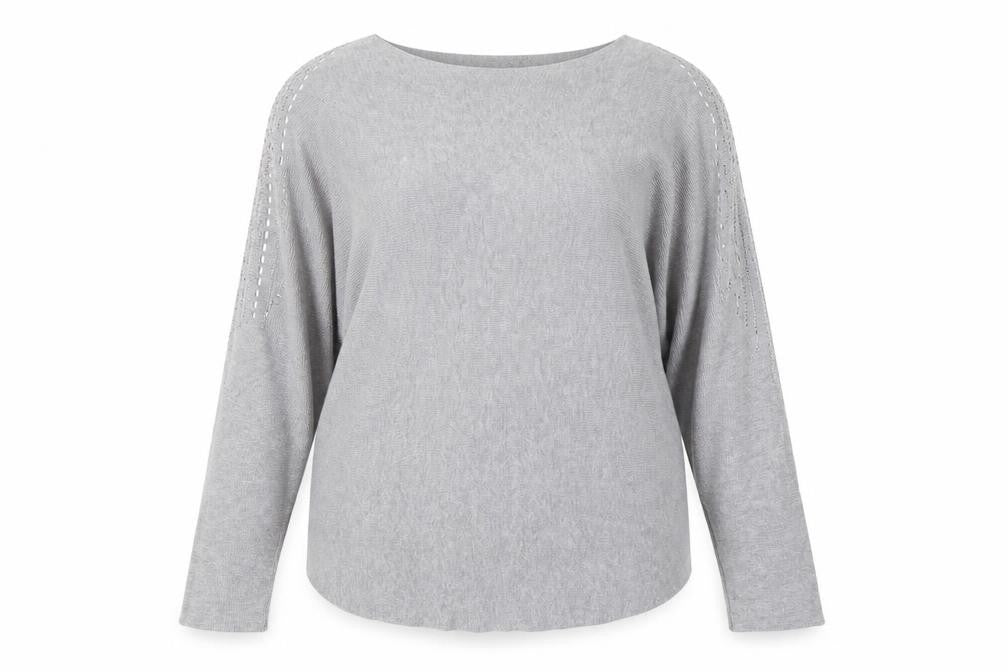 Blue Vanilla Women’s Grey Beaded Knit Pullover Jumper Size 16
