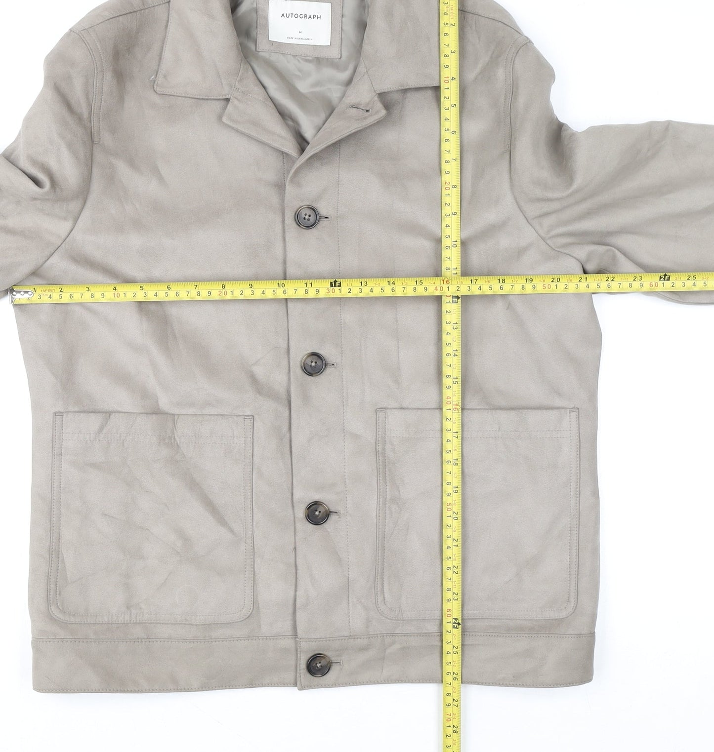 Marks & Spencer Mens Grey M Basic Jacket Lined Spread Collar