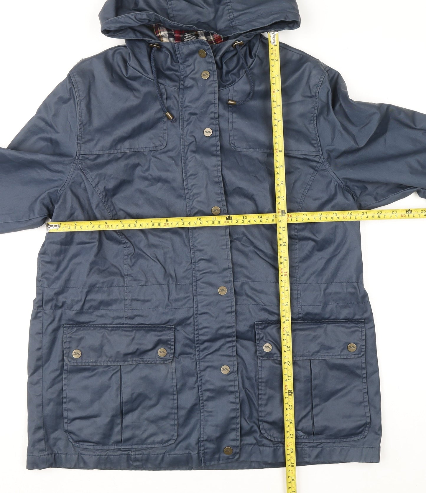 Trespass Womens Blue Waterproof Hooded Cotton Parka Jacket Size M