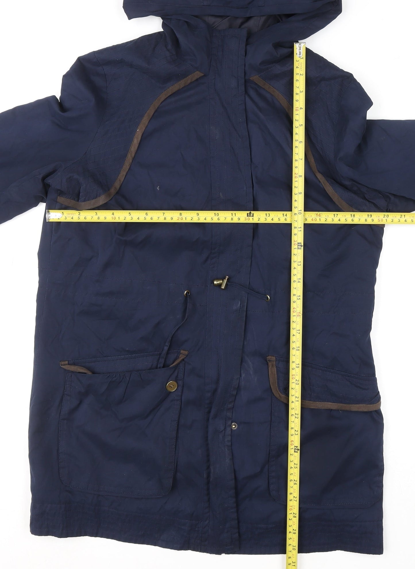 Debenhams The Collection Women's Blue Hooded Parka Coat Size 14