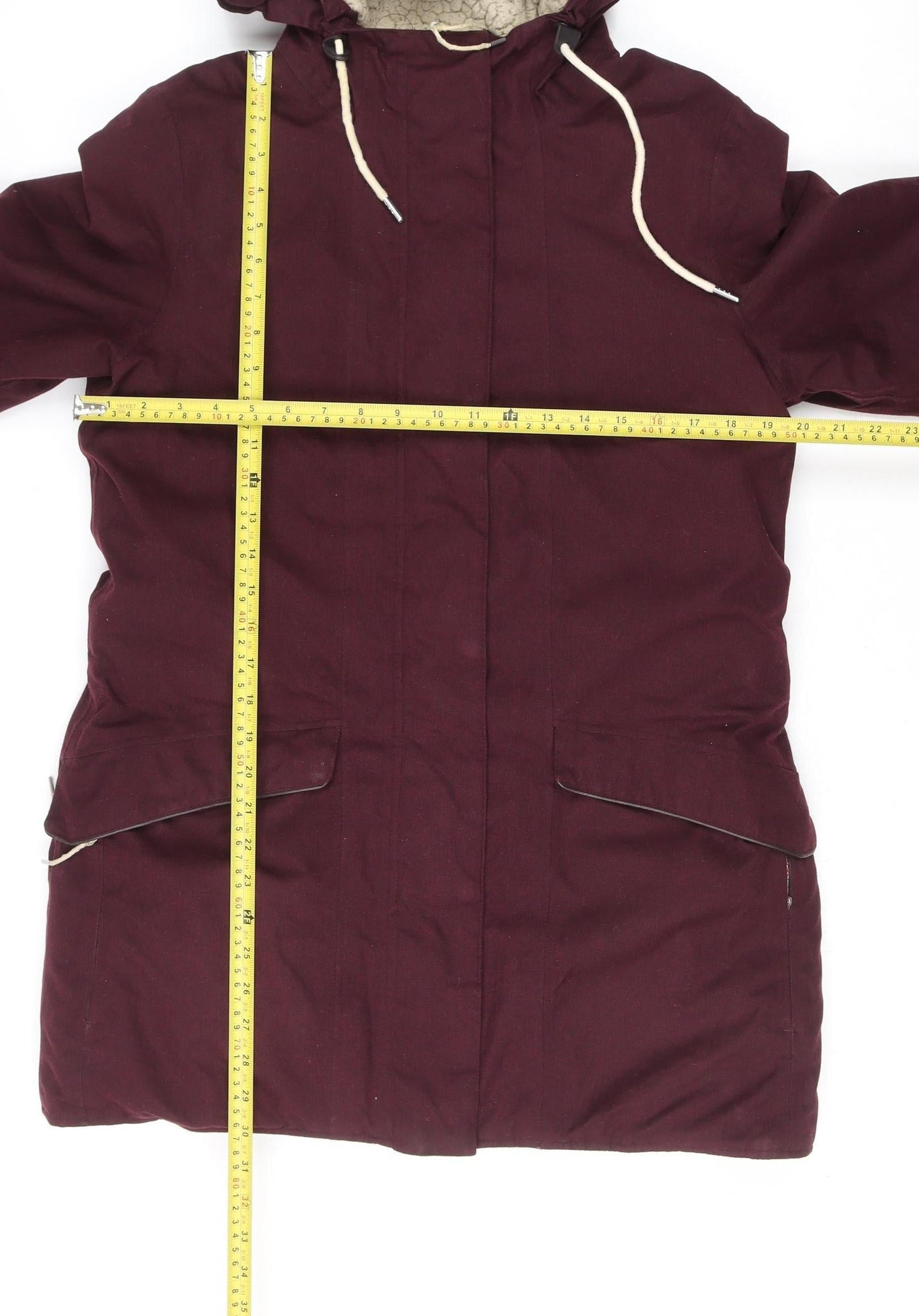 Craghoppers Womens Red Parka Coat Size 12 Waterproof Hooded Jacket