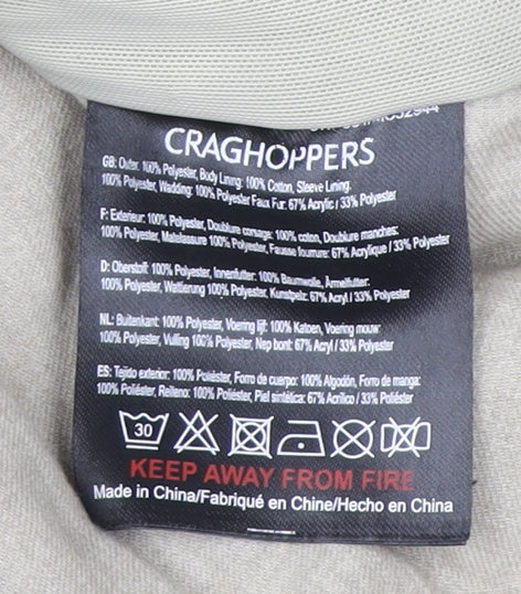 Craghoppers Womens Red Parka Coat Size 12 Waterproof Hooded Jacket