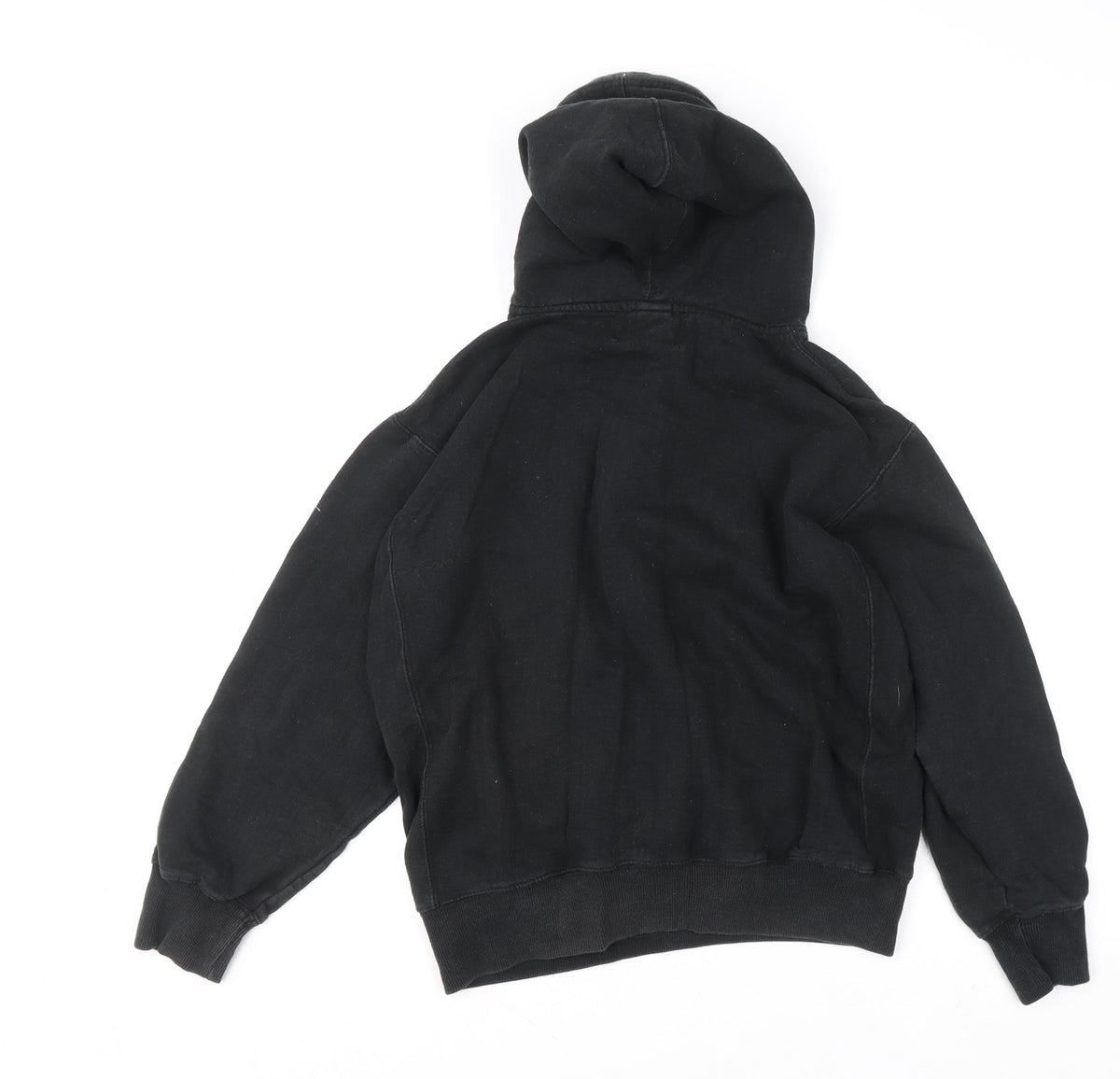Superdry Boys Black Medium Pullover Hoodie Graphic Print Cotton Blend
