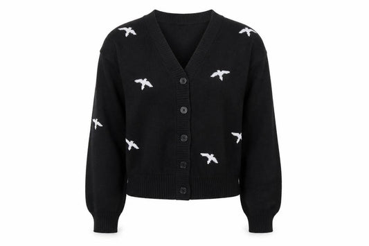 Marks & Spencer Girls Black Argyle Button Cardigan Size 13-14 Years