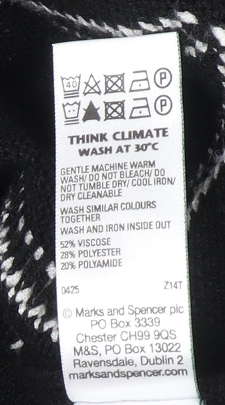 Marks and Spencer Girls Black Argyle Button Cardigan Size 13-14 Years