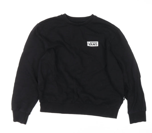 Vans Men's Black Relaxed Fit Long Sleeve Crew Neck Sweatshirt Small