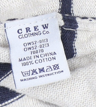Crew Clothing Co. Women’s Beige Striped Cotton Jumper Size 14