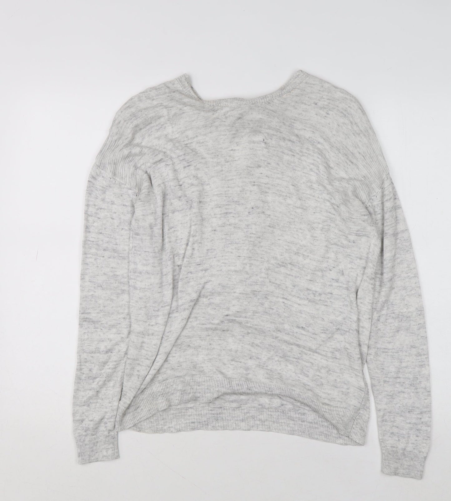 Next Women’s Grey Wrap V-Neck Knit Jumper Size 12