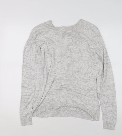 Next Women’s Grey Wrap V-Neck Knit Jumper Size 12