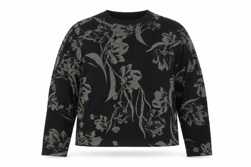 Marks & Spencer Women’s Black Floral Knit Long Sleeve Pullover Jumper M