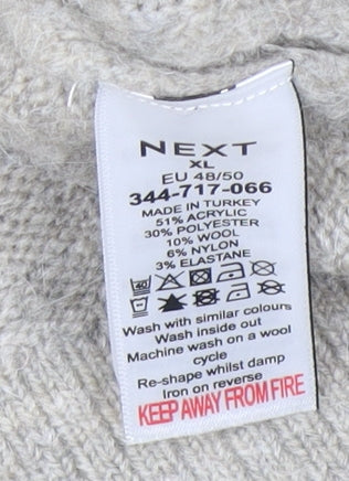 Next Mens Beige Cable-Knit Sleeveless Cardigan Vest XL
