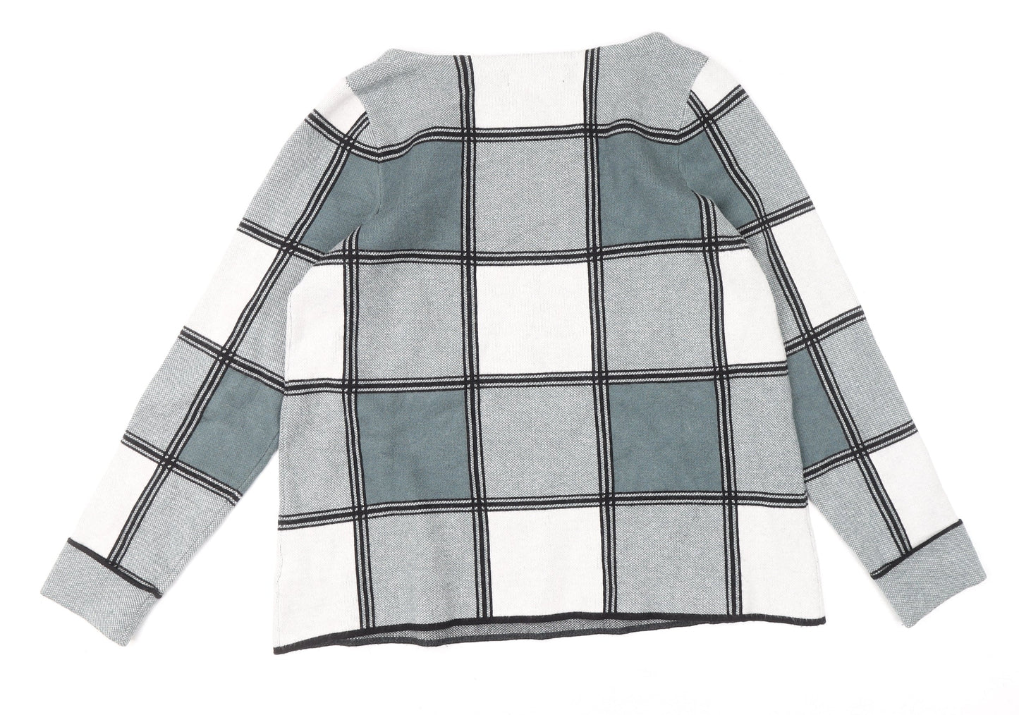 Tahari Women’s Grey Check Knit Pullover Jumper Size L