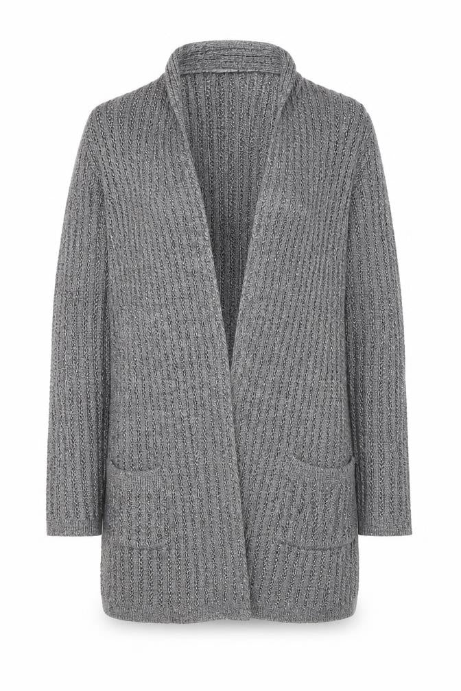 Marks & Spencer Women’s Grey L Chunky Knit Long Cardigan