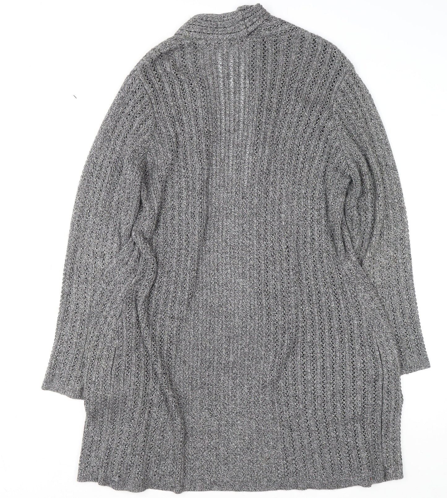 Marks and Spencer Women’s Grey L Chunky Knit Long Cardigan