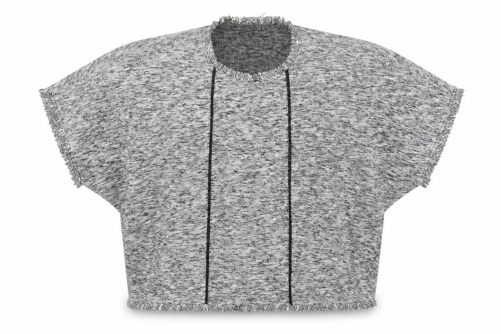 Topshop Women’s Grey Cropped Knit Short Sleeve Blouse Size 8