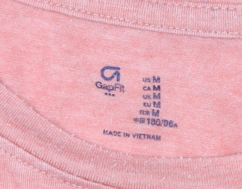 GAP Women Pink Logo T-Shirt M Raglan Sleeve Lightweight Sports Top