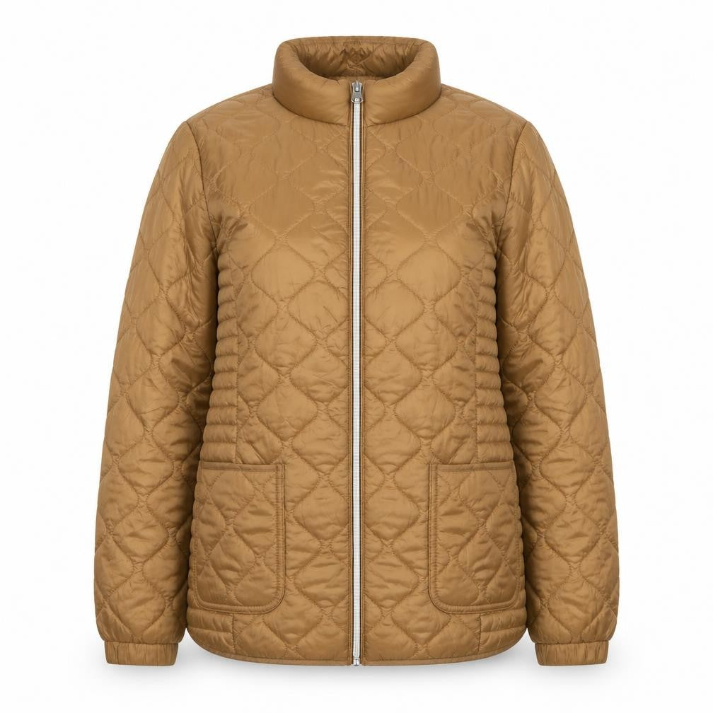 Next Women’s Brown Quilted Mid-Length Zip Jacket Size 14
