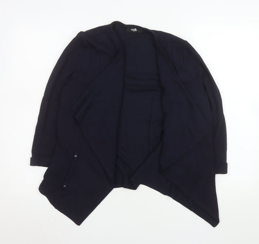 Wallis Women Blue Knit Mid-Length Open Basic Jacket M