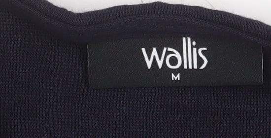 Wallis Women Blue Knit Mid-Length Open Basic Jacket M