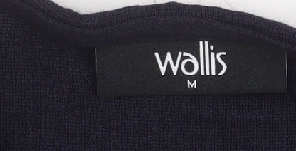 Wallis Women Blue Knit Mid-Length Open Basic Jacket M