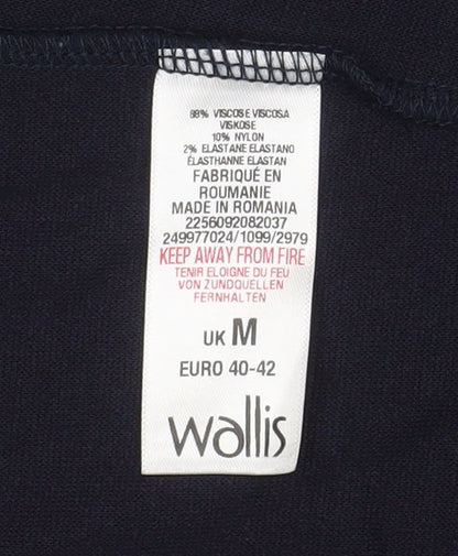 Wallis Women Blue Knit Mid-Length Open Basic Jacket M