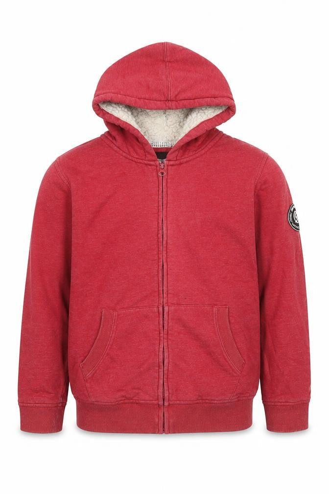 Surfanic Boys Red Hooded Lined Full Zip Fleece Jacket Size 164